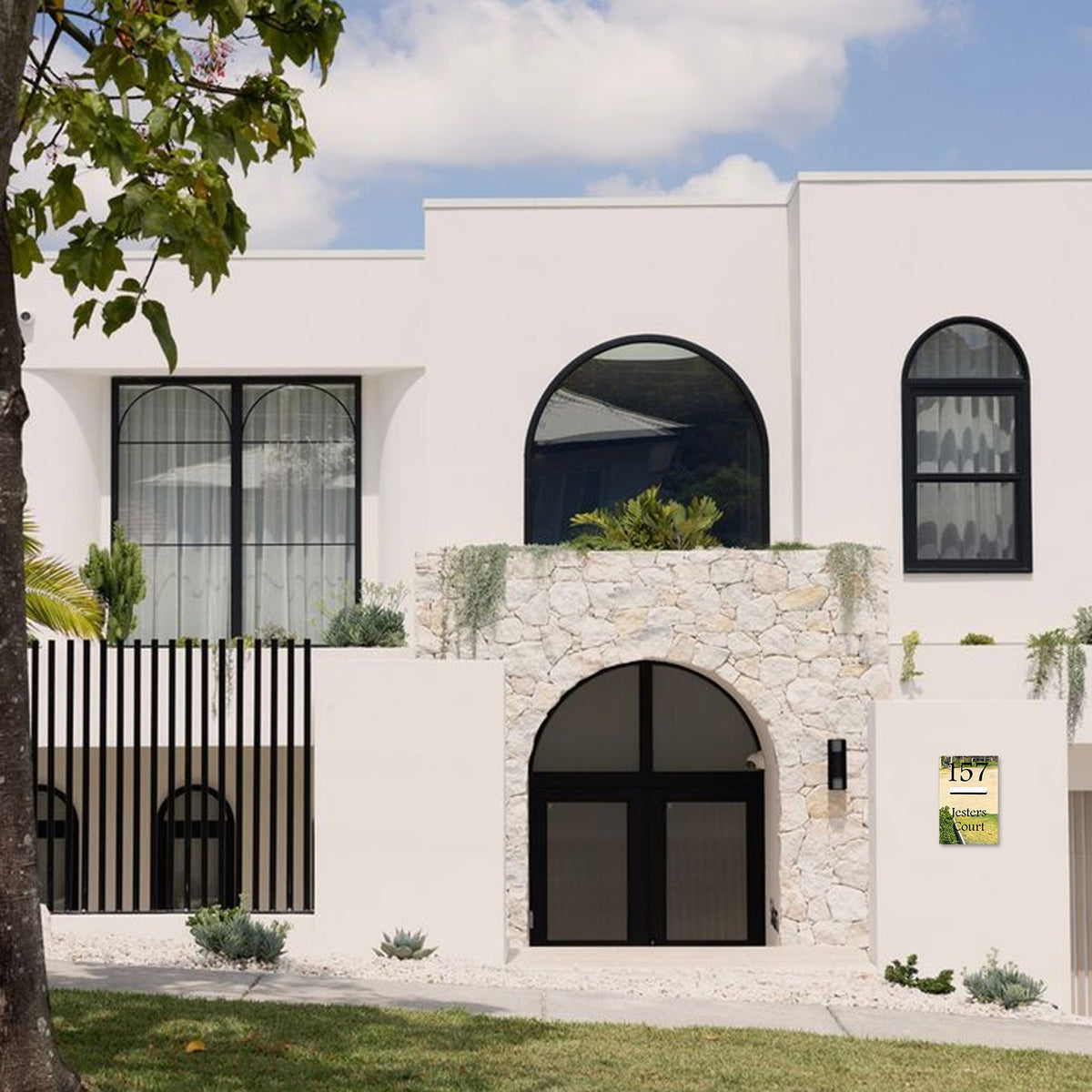 Marine Grade Mirror Polished Stainless Steel Letterbox Faceplate 400 x 600 (Laser Etched) - 240 Slot