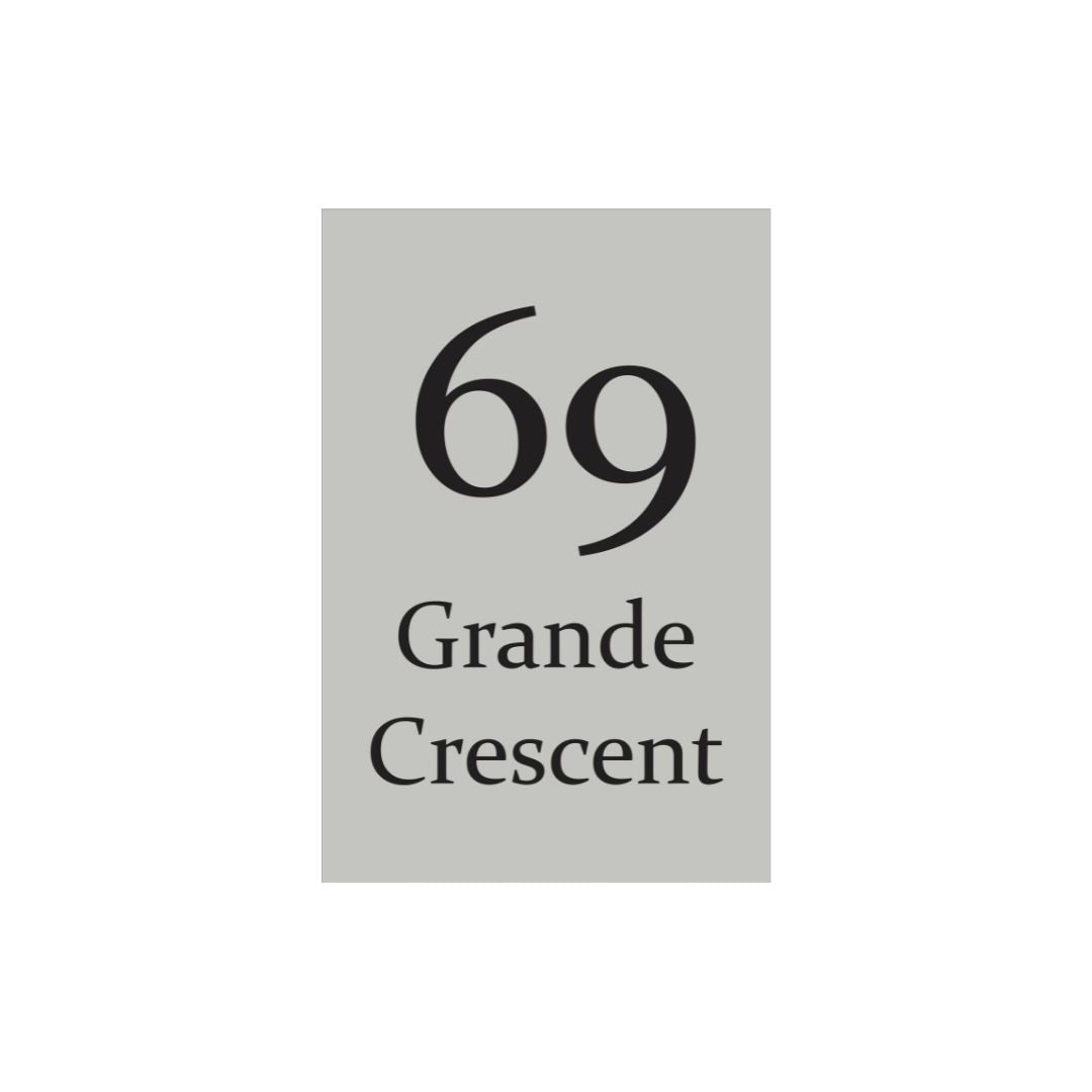 Shale Grey Colorbond Steel Address Sign with Vinyl Text - 400 x 600mm