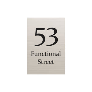 Silver Aluminum Address Sign with Vinyl Text 400 x 600