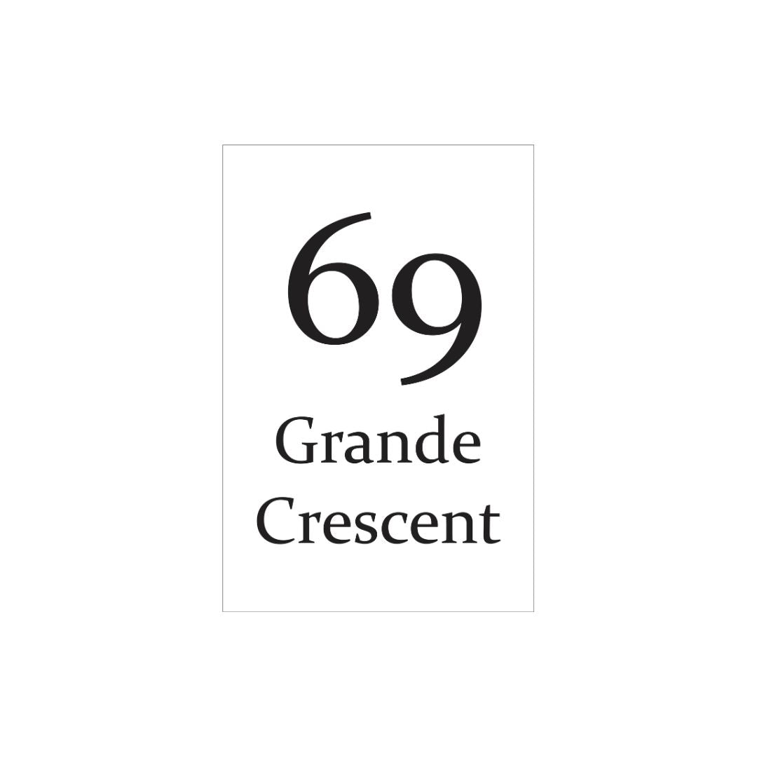 White Traffolyte Address Sign with Black Engraved Text 400 x 600mm