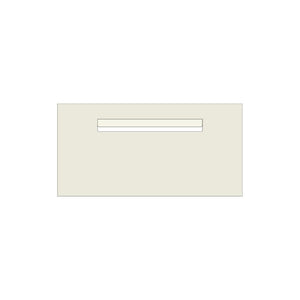 Surfmist Powder-Coated Aluminium Letterbox Faceplate (600 x 300) - 340 Central Slot