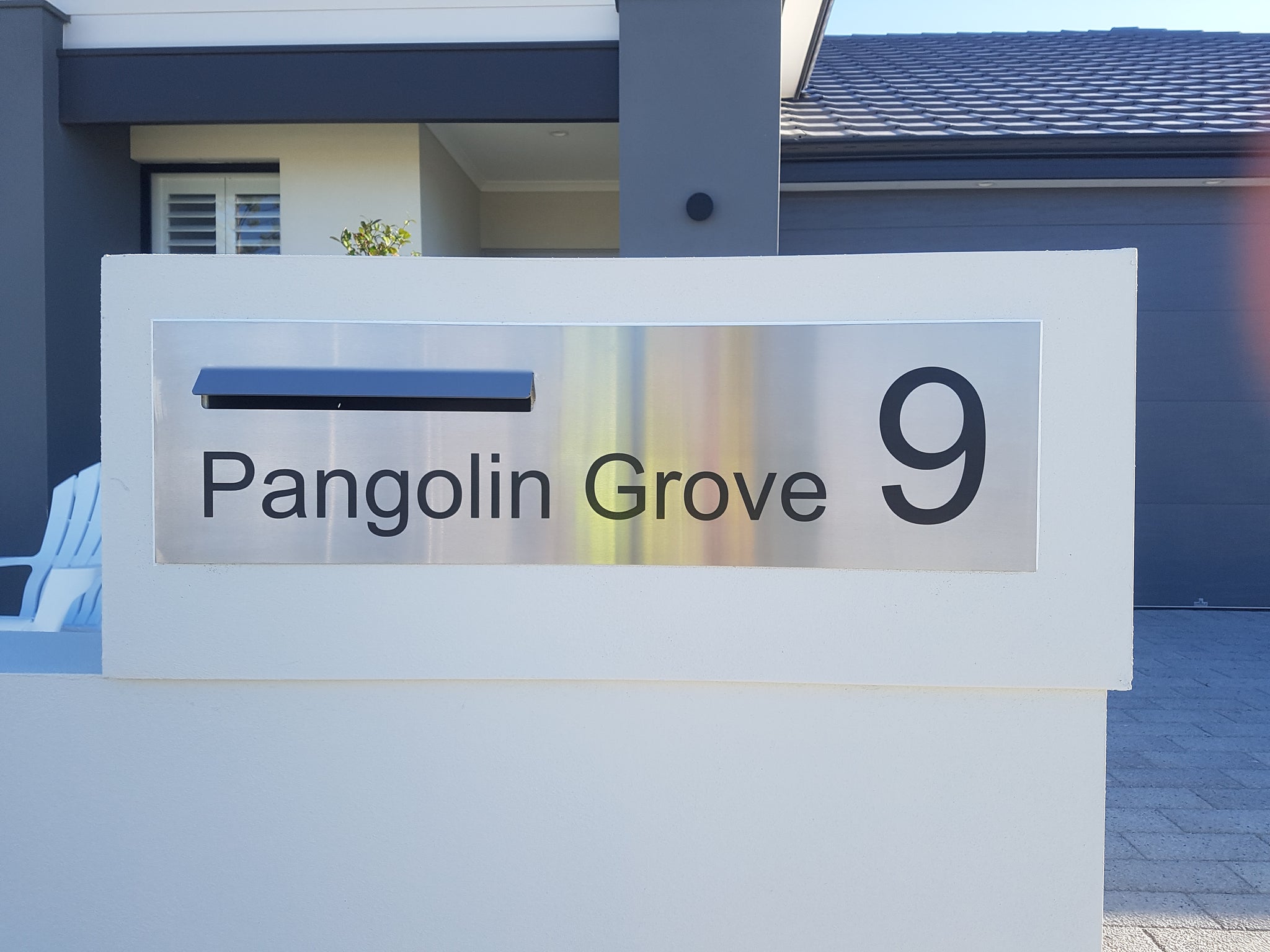Marine Grade Brushed Stainless Steel Letterbox Faceplate 1200 x 300 (Laser Cut) - 340 Slot LHS