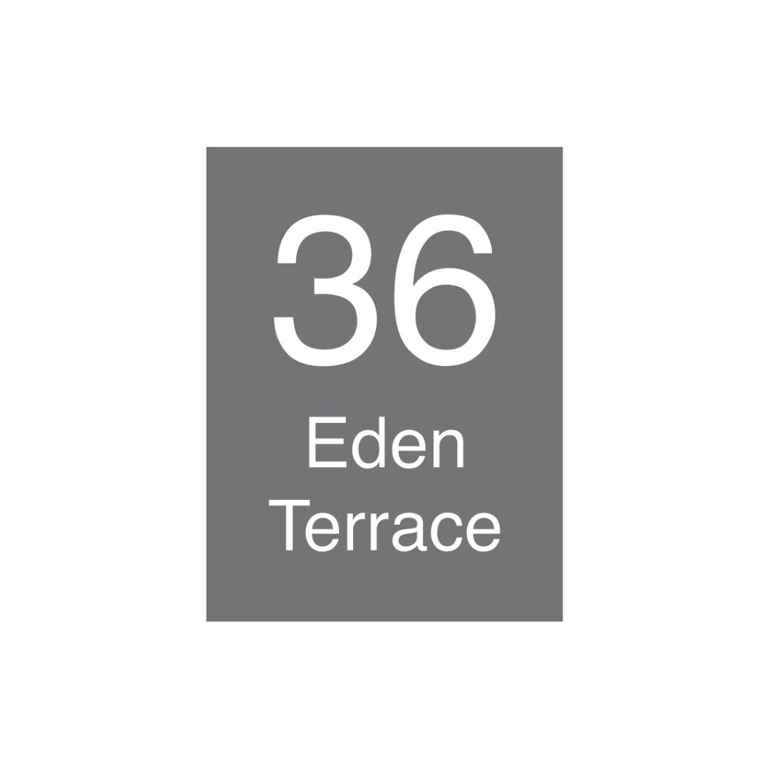 Basalt Colorbond Steel Address Sign with Vinyl Text 450 x 600