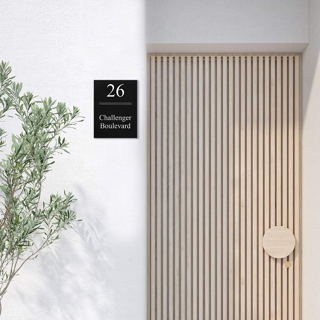 Black Powder-Coated Aluminium Letterbox Faceplate 450 x 600 - 340 Slot