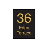 Black Traffolyte Address Sign with Vinyl Text 450 x 600