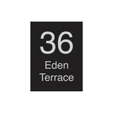 Black Traffolyte Address Sign with Vinyl Text 450 x 600