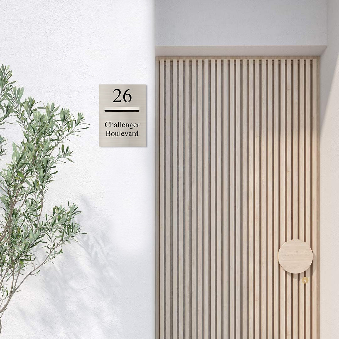 Marine Grade Brushed Stainless Steel Letterbox Faceplate 450 x 600mm (Laser Etched) - 340 Slot