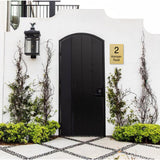 Gold Aluminum Address Sign with Vinyl Text 400 x 600