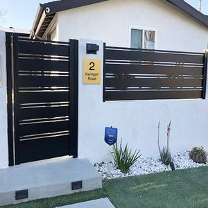 Gold Aluminum Address Sign with Vinyl Text 450 x 600