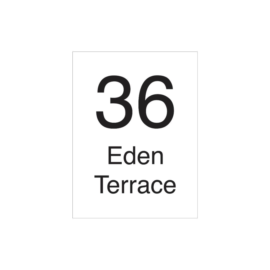 White Traffolyte Address Sign with Black Engraved Text 450 x 600