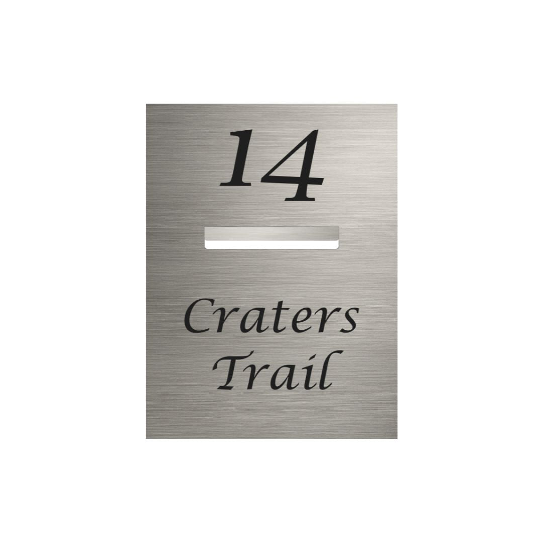 Marine Grade Brushed Stainless Steel Letterbox Faceplate 450 x 600mm (Laser Etched) - 240 Slot