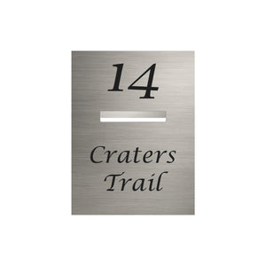 Marine Grade Brushed Stainless Steel Letterbox Faceplate 450 x 600 (Laser Etched) - 240 Slot