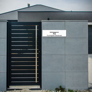 Surfmist Powder-Coated Aluminium Letterbox Faceplate 900 x 250 - 340 Central Slot