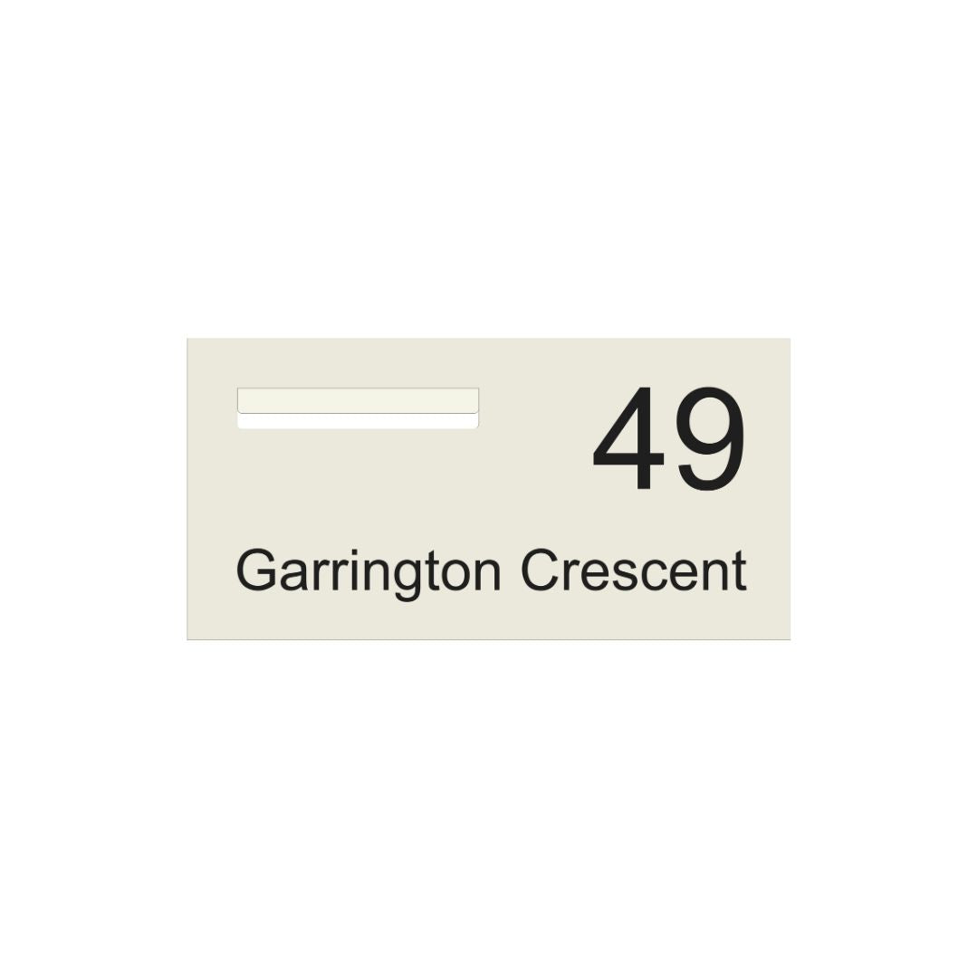 Surfmist Powder-Coated Aluminium Letterbox Faceplate (600 x 300) - 240 Slot LHS