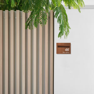 Corten Powder-Coated Aluminium Letterbox Faceplate 290 x 220 with 240 Slot