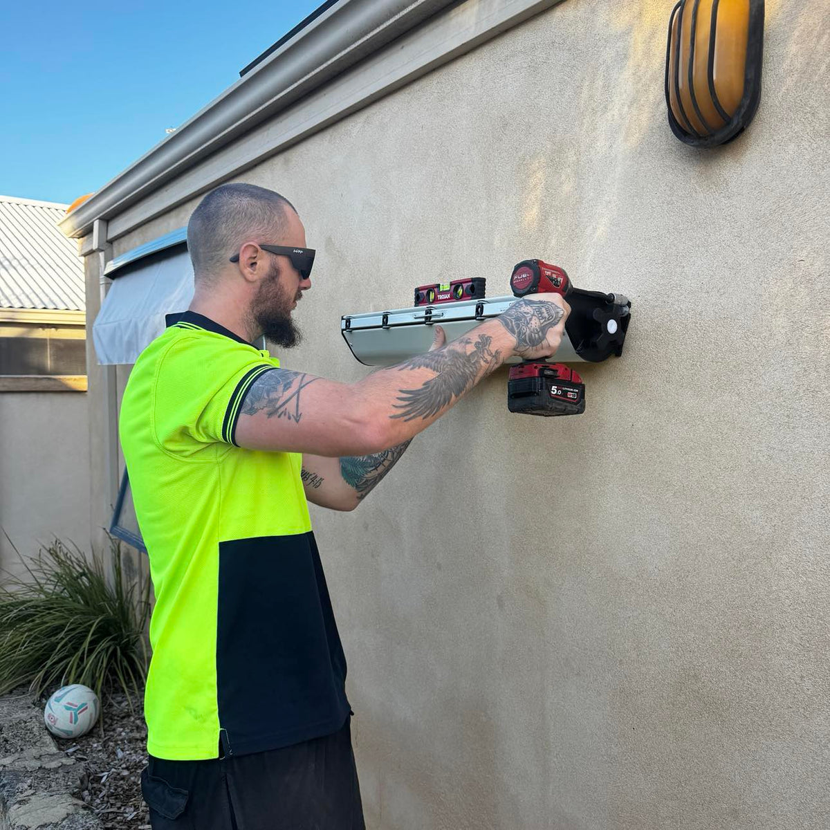 Retracting Clothesline Wall-to-Wall Installation