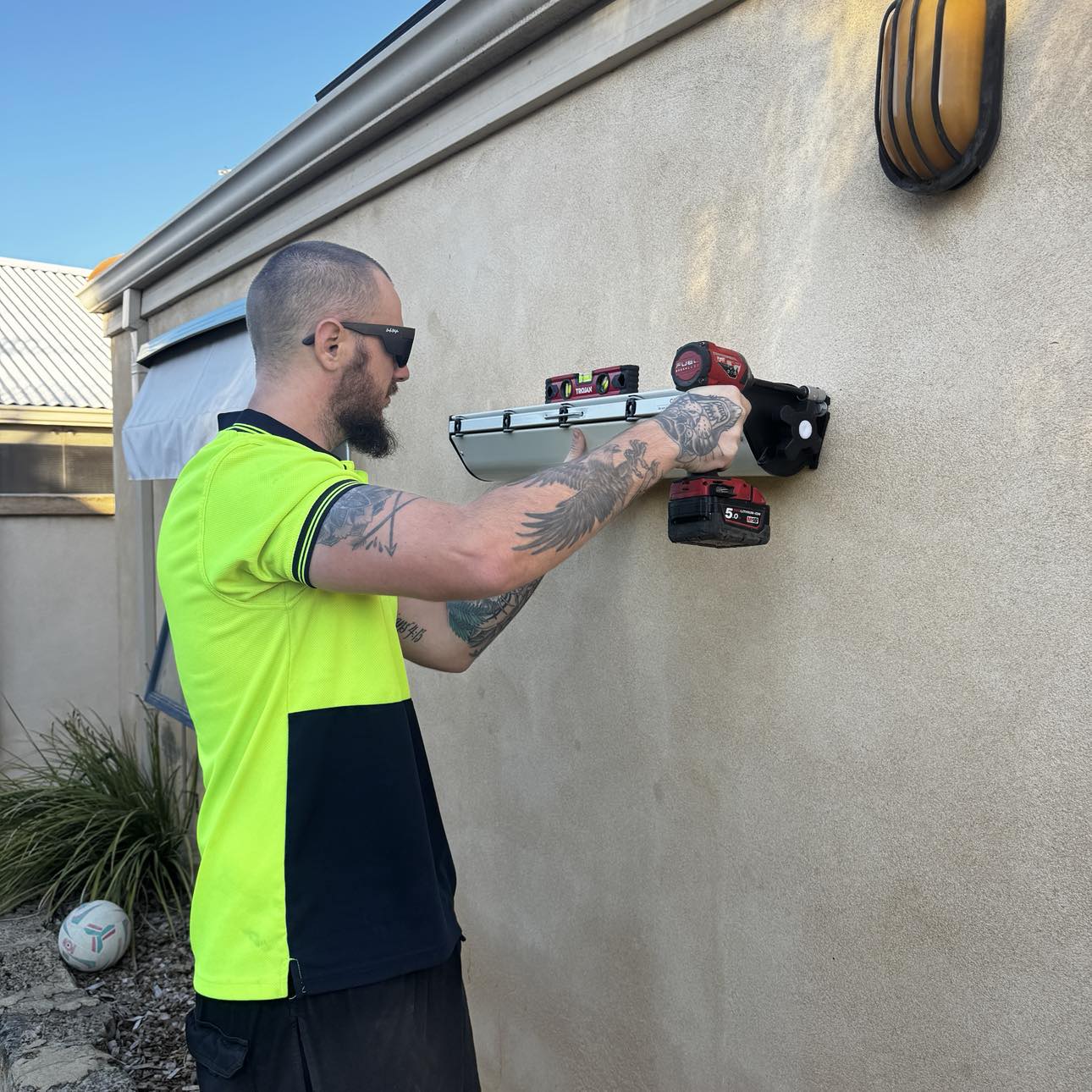 Retracting Clothesline Wall-to-Wall Installation