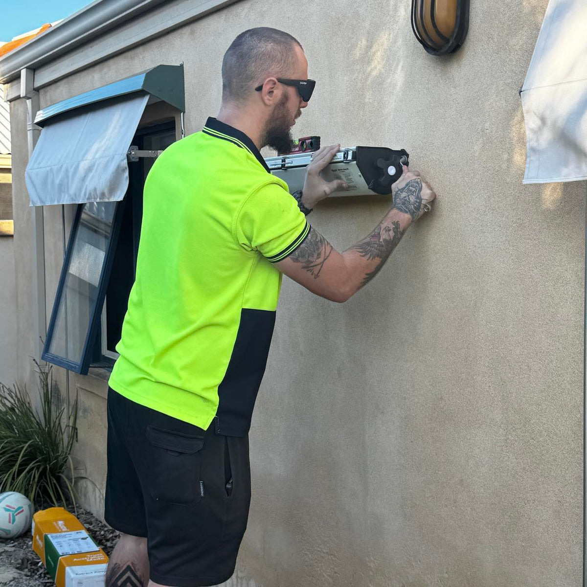 Retracting Clothesline Wall-to-Wall Installation