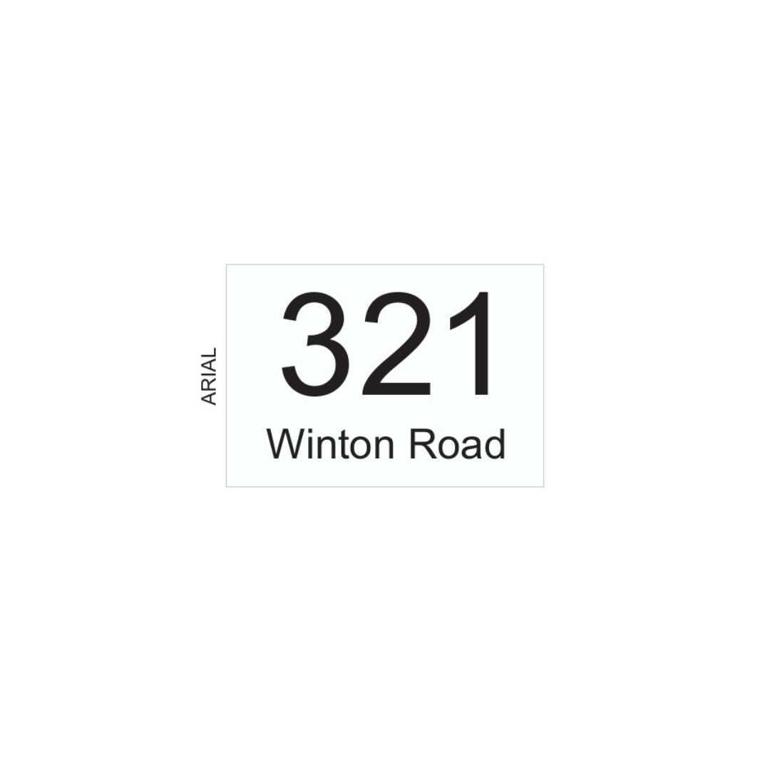 White Traffolyte Address Sign with Black Engraved Text - 200 x 140mm