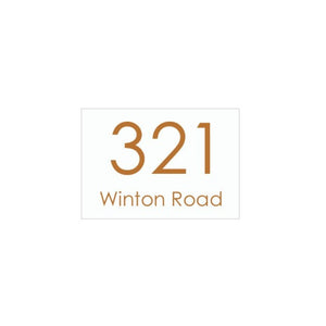 White Traffolyte Address Sign with Vinyl Text 200 x 140mm