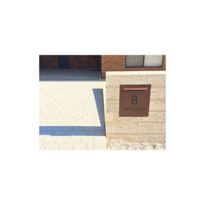 Corten Powder-Coated Aluminium Letterbox Faceplate 390 x 430 with 340 slot