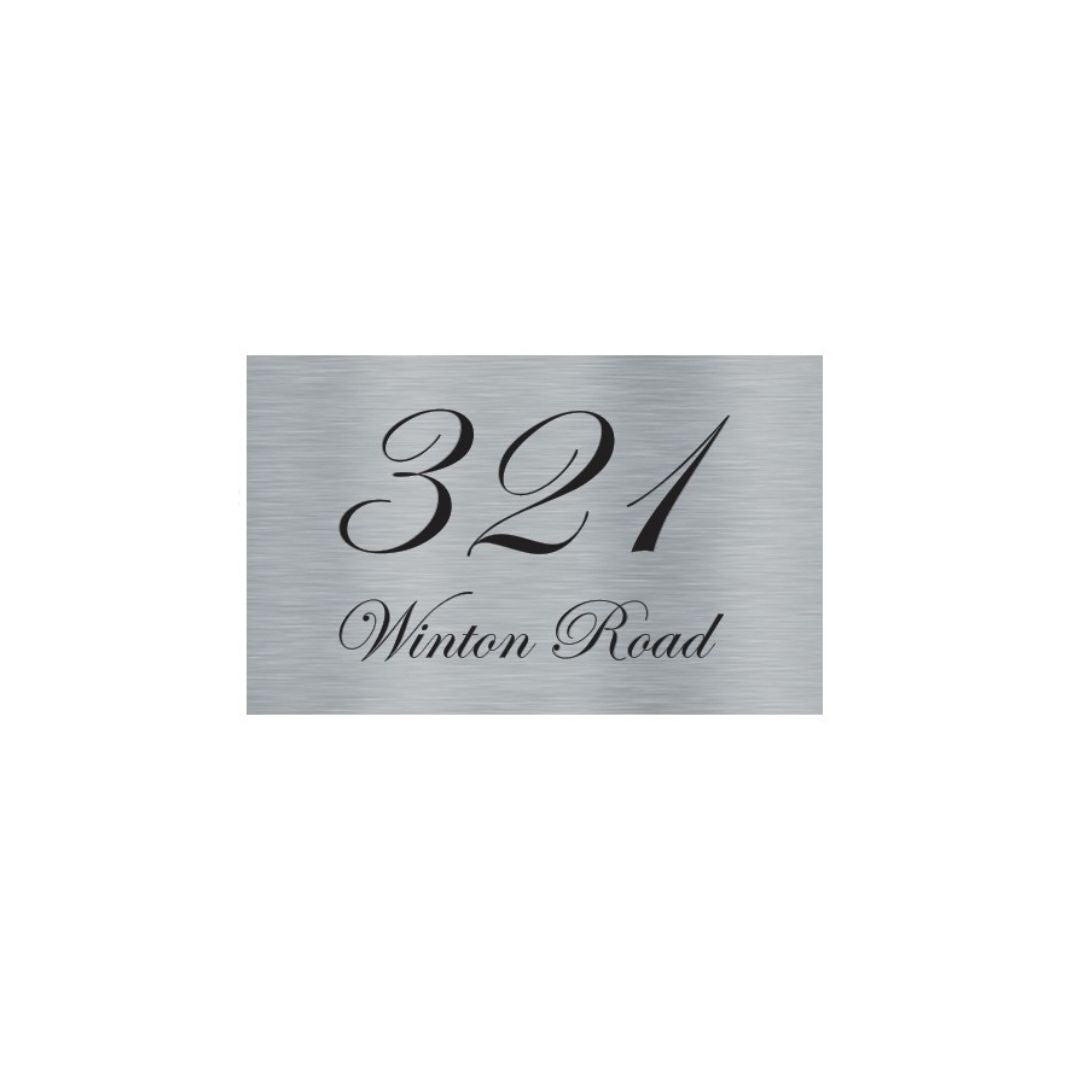 316 Marine Grade Brushed Stainless Steel Address Plate 400 x 250mm - Laser Etched