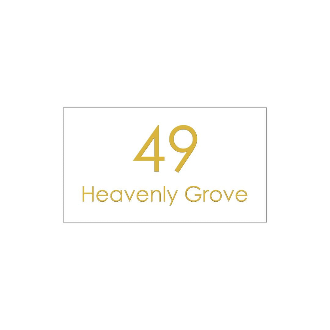 White Traffolyte Address Sign with Vinyl Text 390 x 220