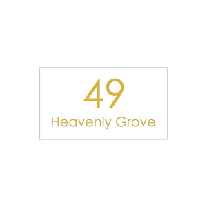 White Traffolyte Address Sign with Vinyl Text 390 x 220