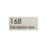 Silver Aluminum Address Sign with Black Vinyl Text (300 x 140) - Text Aligned Left