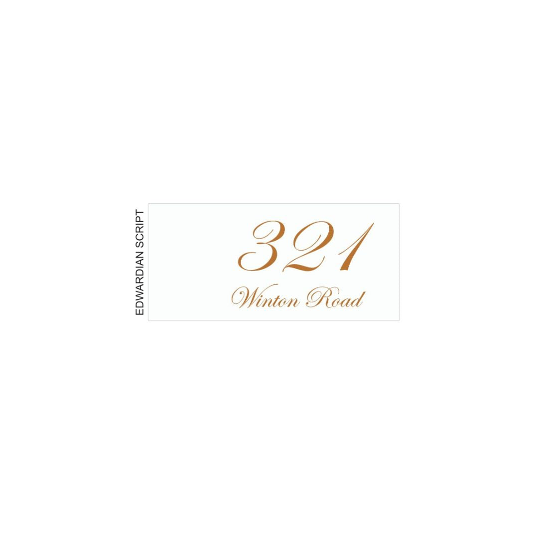 White Powder Coated Aluminium Address Sign With Laser Cut Text 300 x 140mm