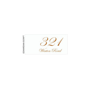 White Colorbond Steel Address Sign with Vinyl Text - 300 x 140mm