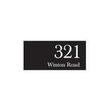 Black Colorbond Steel Address Sign with Vinyl Text - 300 x 140mm