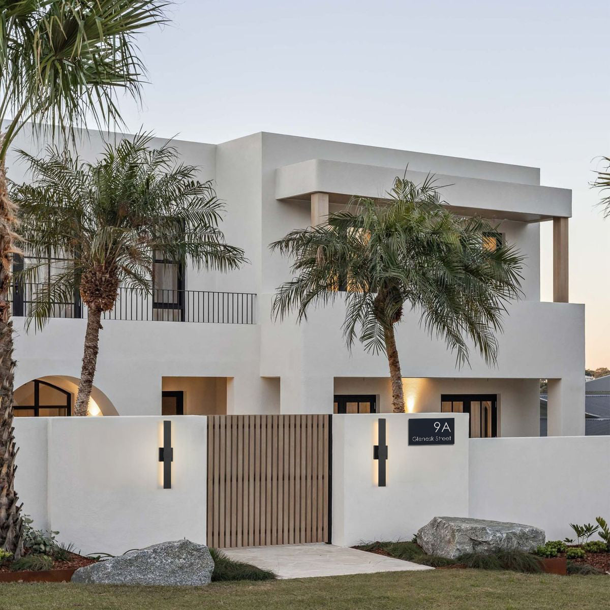 Black Traffolyte Address Sign with White Engraved Text - 600 x 300mm