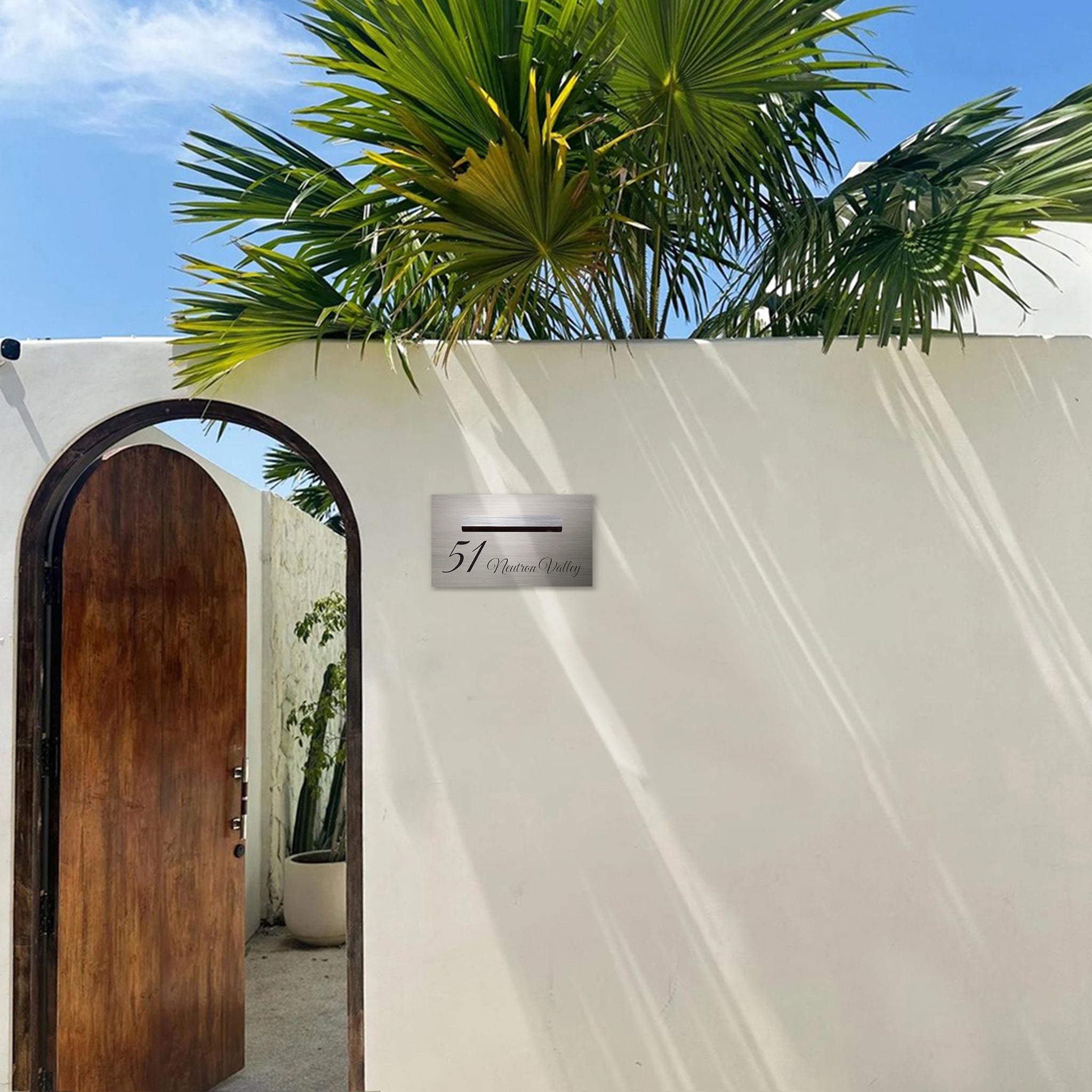 Marine Grade Brushed Stainless Steel Letterbox Faceplate 390 x 220 (Laser Etched) - 240 Slot