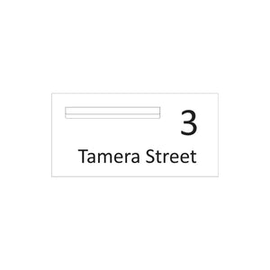 White Powder-Coated Aluminium Letterbox Faceplate (600 x 300) - 340 Slot LHS