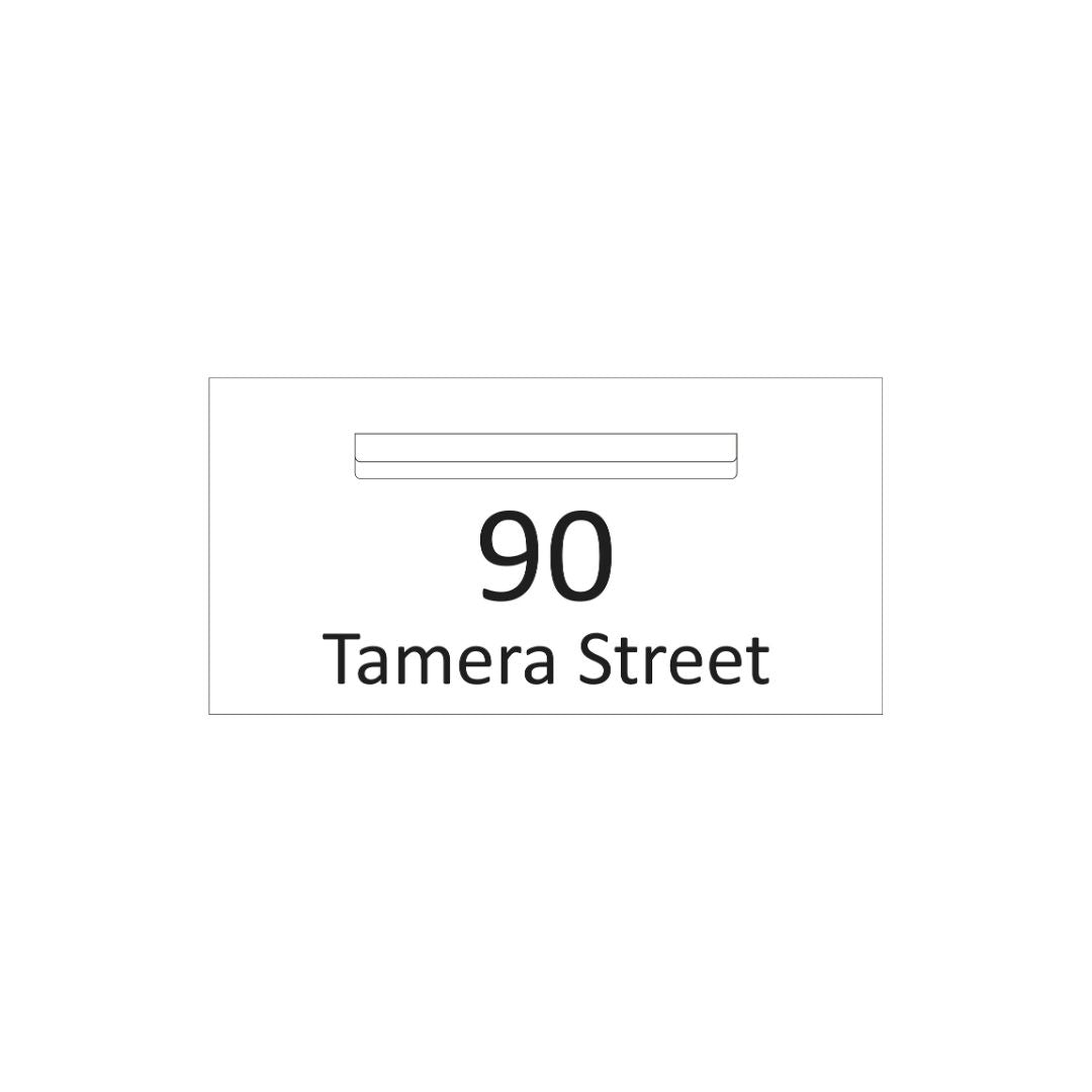 White Powder-Coated Aluminium Letterbox Faceplate (600 x 300mm) - 340 Central Slot