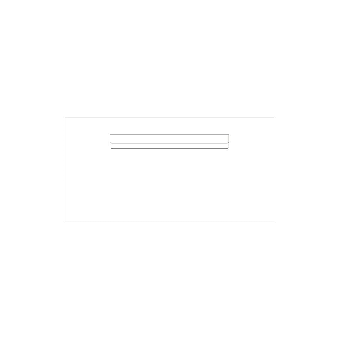White Powder-Coated Aluminium Letterbox Faceplate (600 x 300mm) - 340 Central Slot