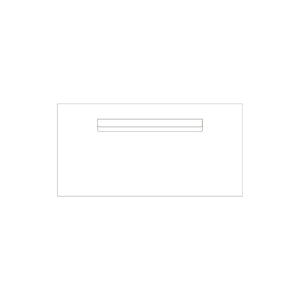White Powder-Coated Aluminium Letterbox Faceplate (600 x 300) - 340 Central Slot