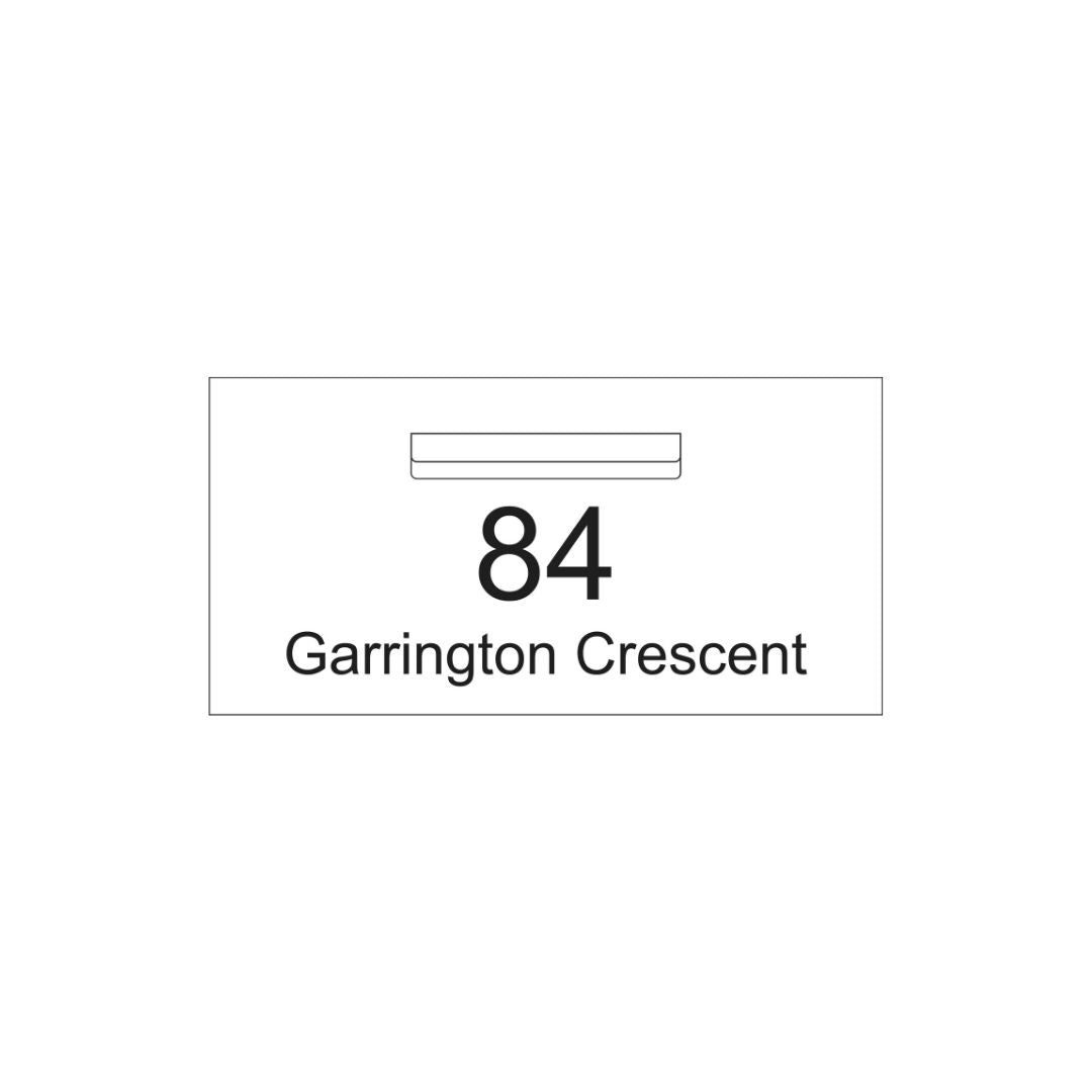 White Powder-Coated Aluminium Letterbox Faceplate (600 x 300mm) - 240 Central Slot