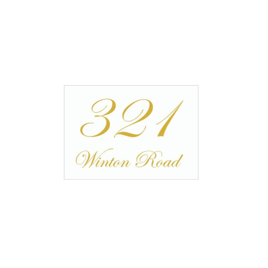 White Traffolyte Address Sign with Vinyl Text 200 x 140mm