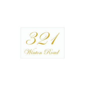 White Traffolyte Address Sign with Vinyl Text 200 x 140mm