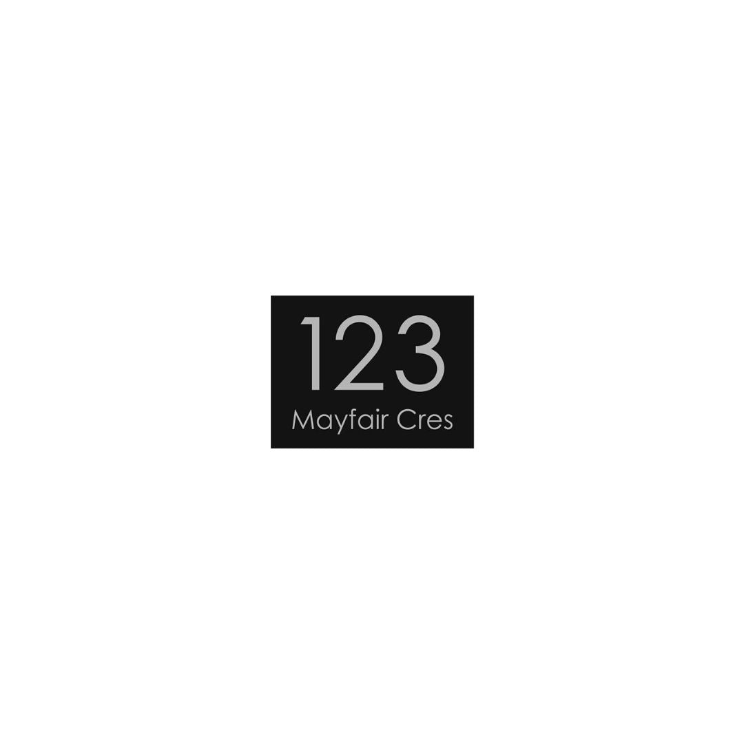 Black Colorbond Steel Address Sign with Vinyl Text – 200 x 140mm