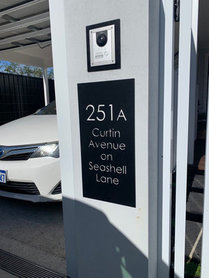 Powder-Coated Aluminium Black Address Plate 300 x 600