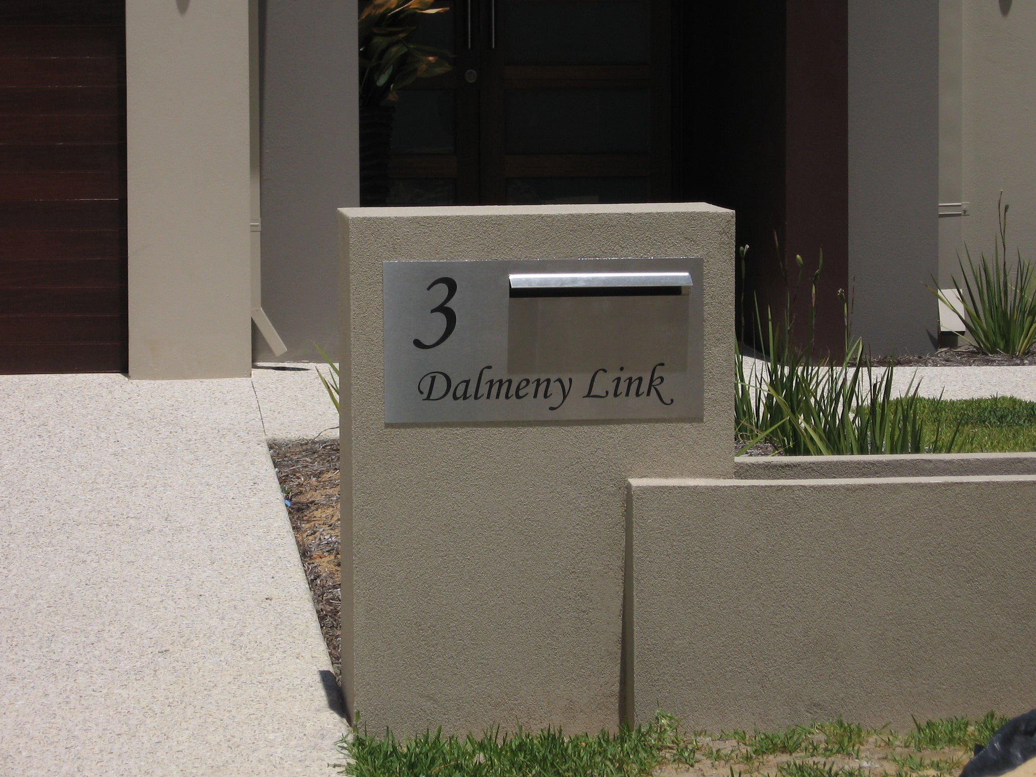 Marine Grade Brushed Stainless Steel Letterbox Faceplate 600 x 300 (Laser Etched) - 340 Slot