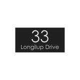 Black Colorbond Steel Address Sign with Vinyl Text 600 x 300