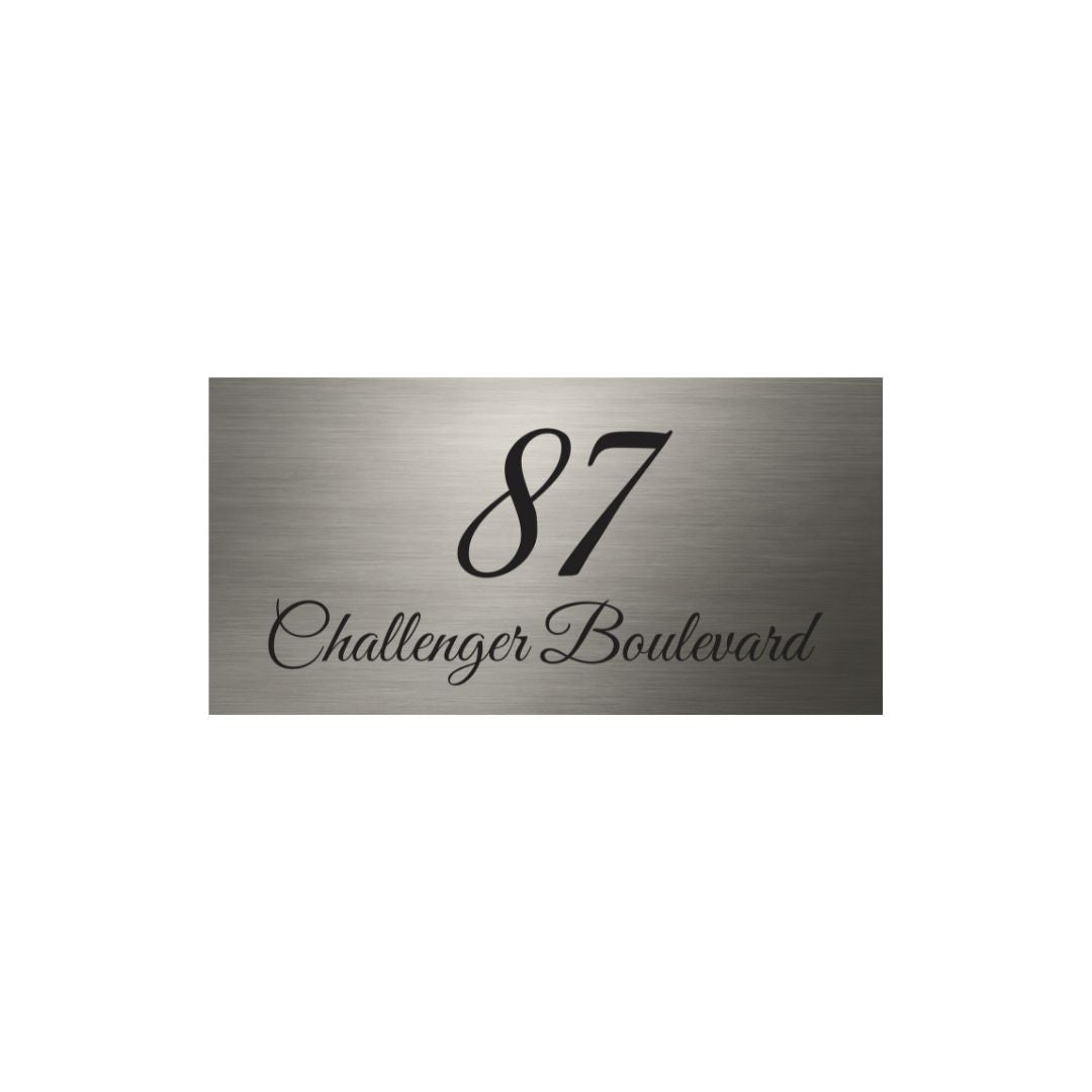 Marine Grade Brushed Stainless Steel Address Sign 600 x 300 (Laser Etched)