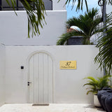 Gold Aluminum Address Sign with Vinyl Text 600 x 300mm