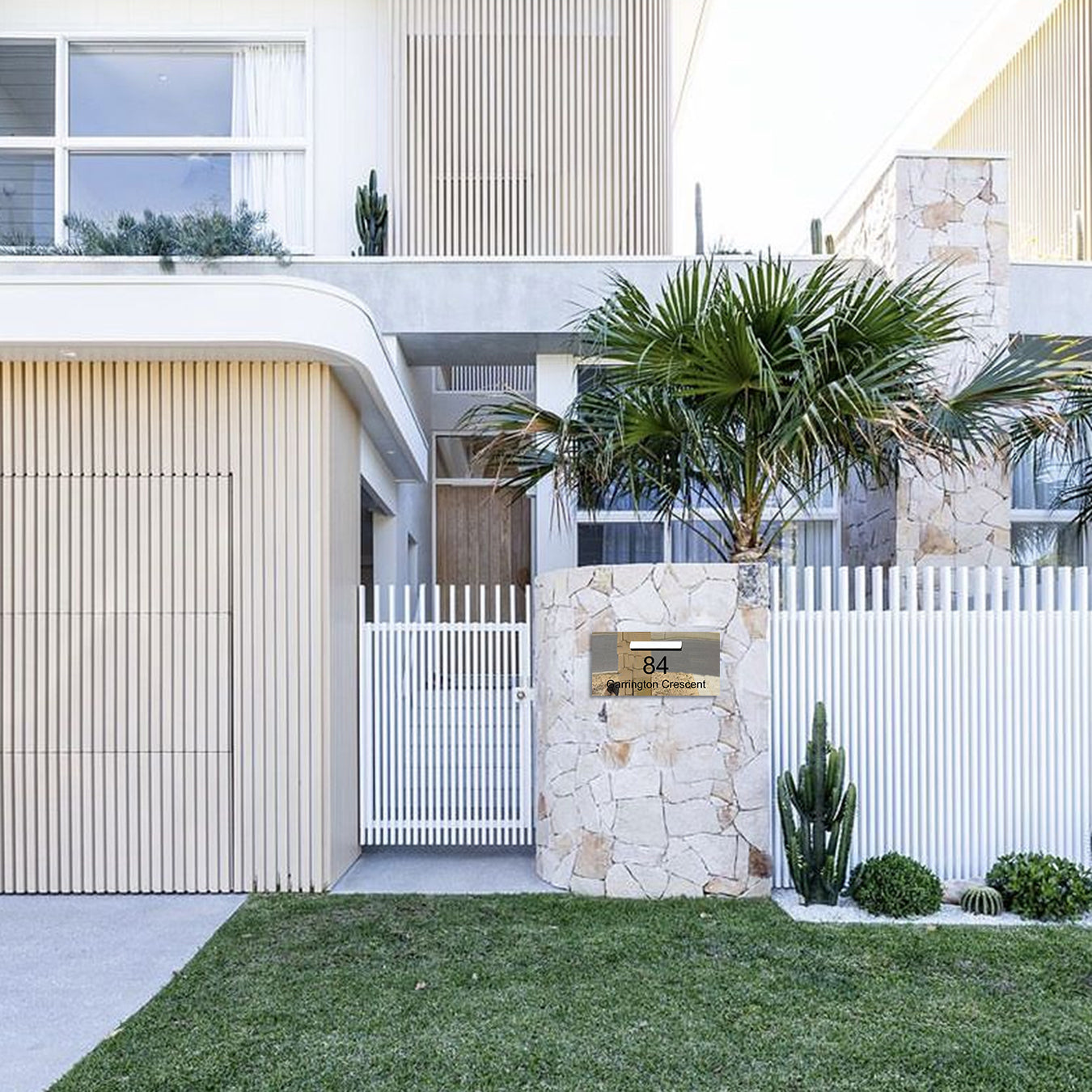 Marine Grade Mirror Polished Stainless Steel Letterbox  600 x 300 (Laser Cut) - 240 Central Slot