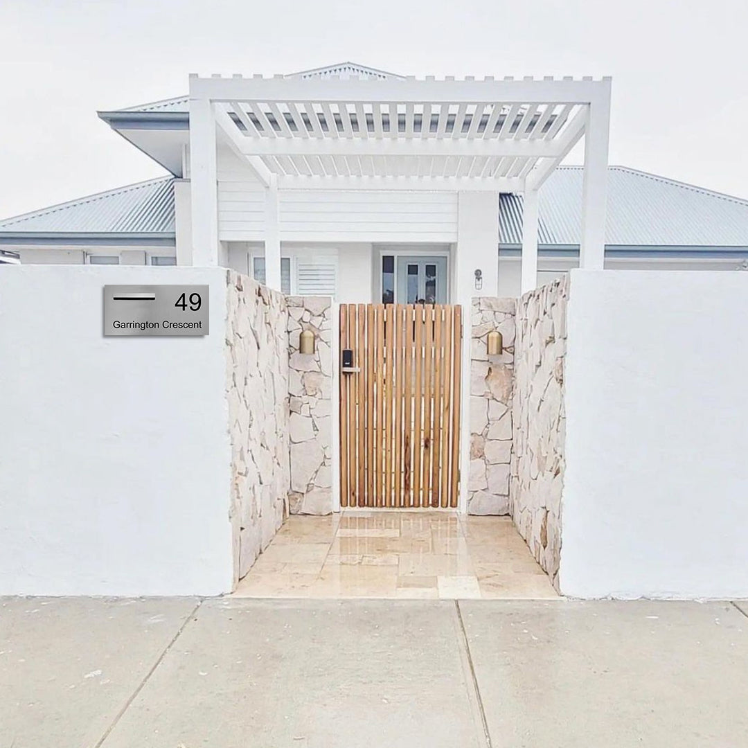 Marine Grade Brushed Stainless Steel Letterbox Faceplate 600 x 300 (Laser Cut) - 240 Slot LHS