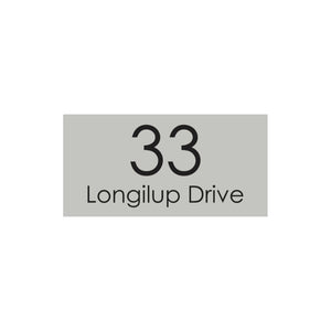 Shale Grey Colorbond Steel Address Sign with Vinyl Text 600 x 300